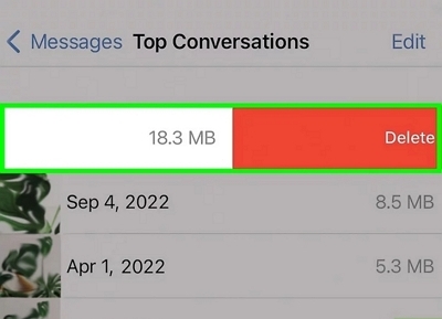 Sélectionnez la conversation à supprimer | supprimer les messages iCloud