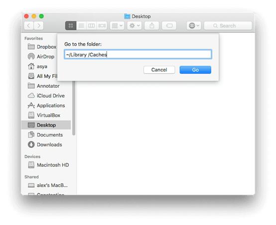 App-Cache auf dem Mac löschen Schritt 1 | App-Cache auf dem Mac löschen
