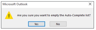 borrar todo el caché de autocompletar paso 3 | Borrar la caché de Outlook 365 en Mac/Windows/Android/iPhone