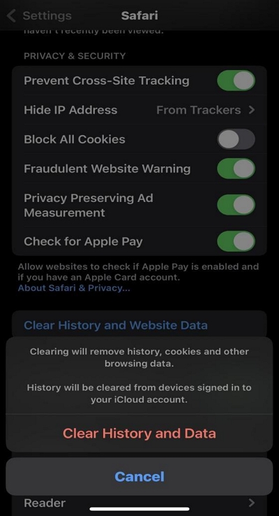 Clear History and Website Data2 | Clear Cache and Cookies