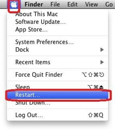 Restart drop down menu | Clear Clipboard History on Mac
