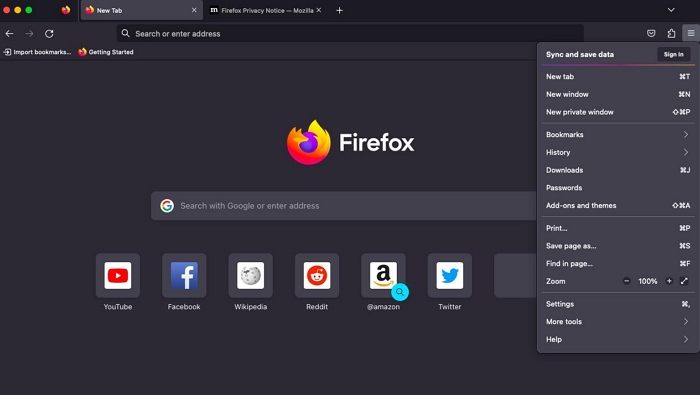 effacer les cookies Firefox étape 1 | Effacer les cookies de Firefox sur Mac