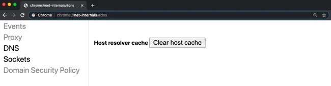 internal settings tab | Clear DNS Cache on Mac