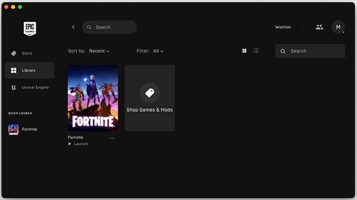 click 3-dot option in Fortnite | Uninstall Fortnite with or without Epic Games Launcher PC Mac