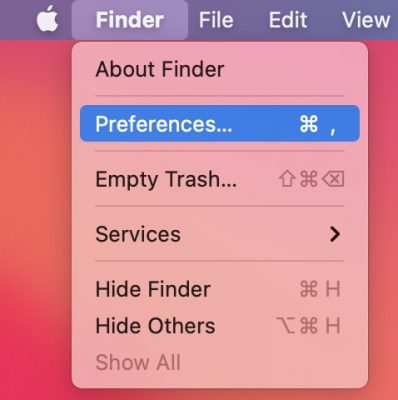 click Preferences under Finder | Secure Empty Trash on Mac
