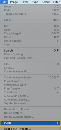 click Purge | Delete Temp Files Mac
