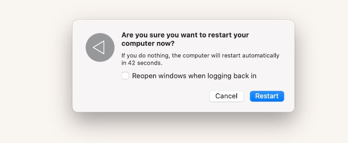 hit Restart | Remove Purgeable Space Mac
