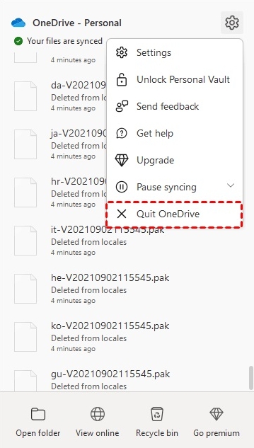 Conecte a conta OneDrive novamente | liberar espaço onedrive mac
