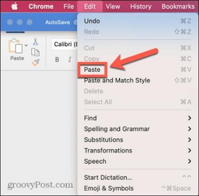 desired location to paste the item | copy cut paste on Mac