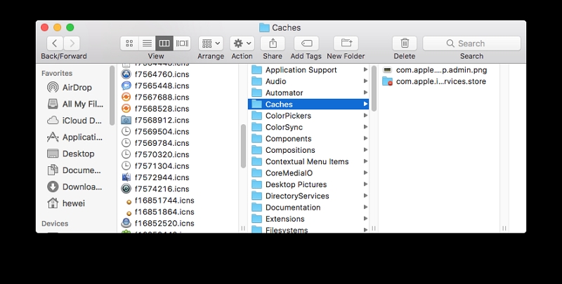 Enter each of the folders | Mac Startup Disk Full Error