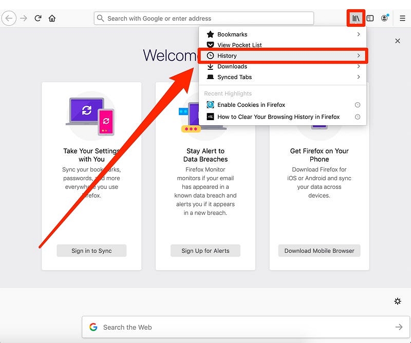 clear recent history | delete downloads on mac