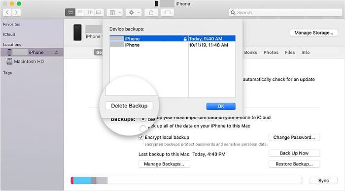 Delete iOS Backup Finder | delete backups on Mac