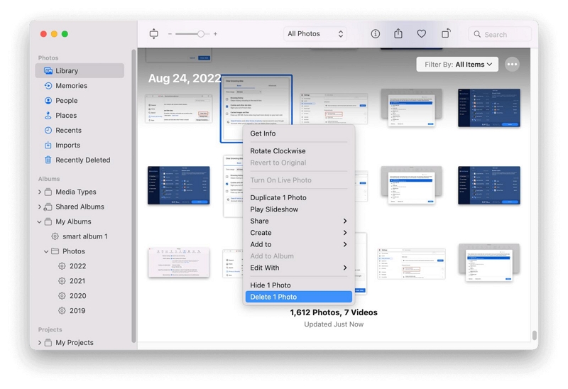 очистить фотоотходы | удалить ненужные файлы Mac