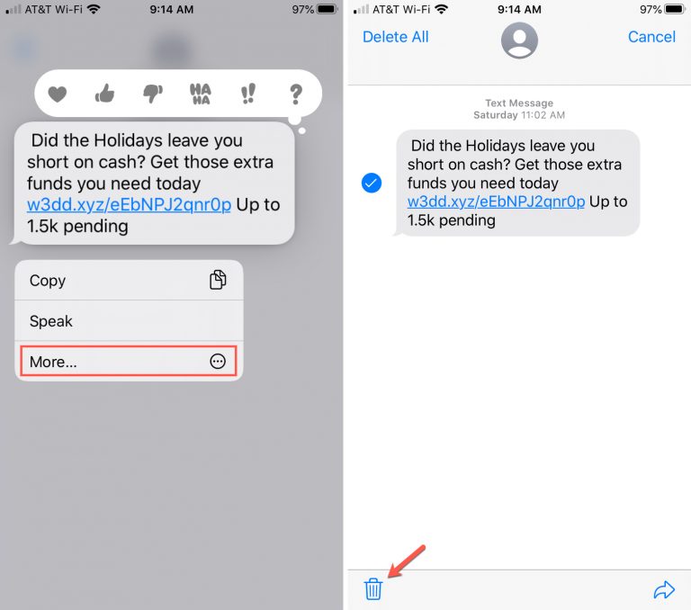 eliminar texto en mensajes iphone | Liberar almacenamiento de iCloud Mac