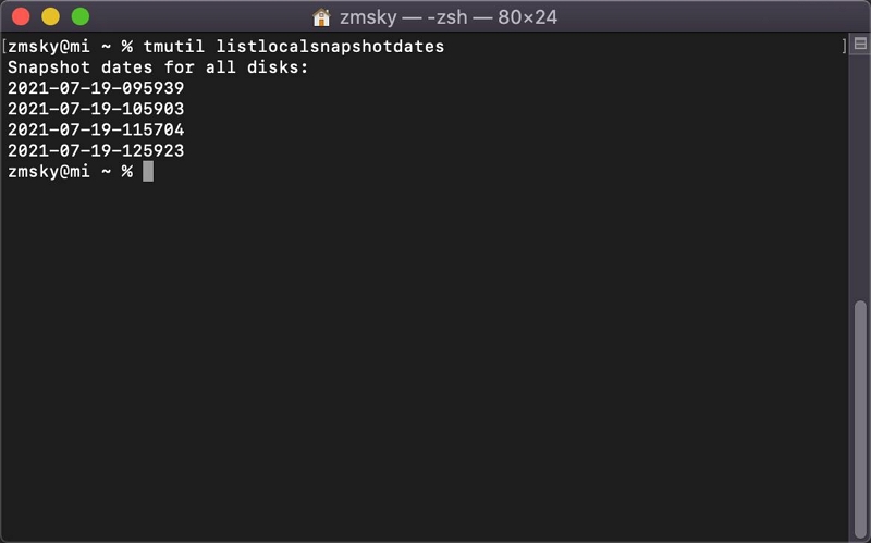 Terminal de lancement | Pas assez d'espace pour mettre à jour Mac