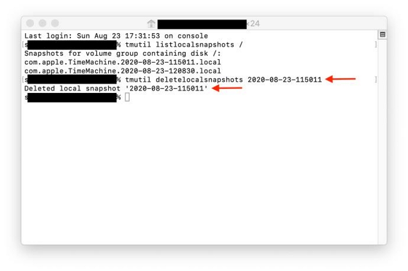Delete local snapshot | how to remove other storage Mac