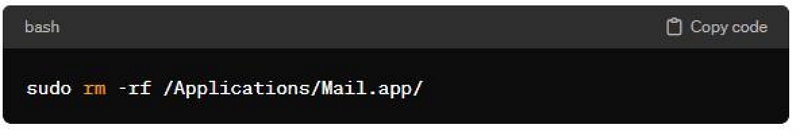 delete the mail application | delete mail on mac