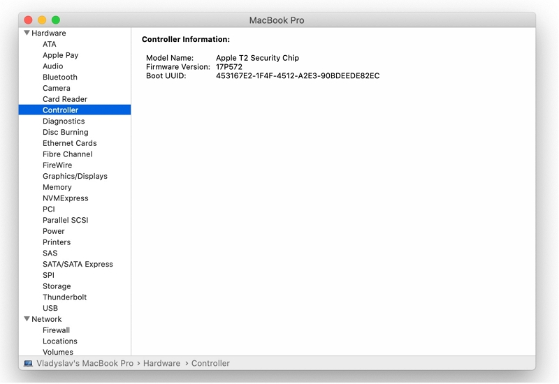 Compruebe el chip de seguridad Apple T2 | degradar macos sin perder datos