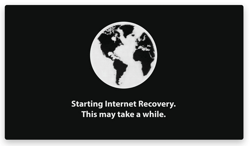 Iniciando a recuperação da Internet | faça downgrade do macOS sem perder dados
