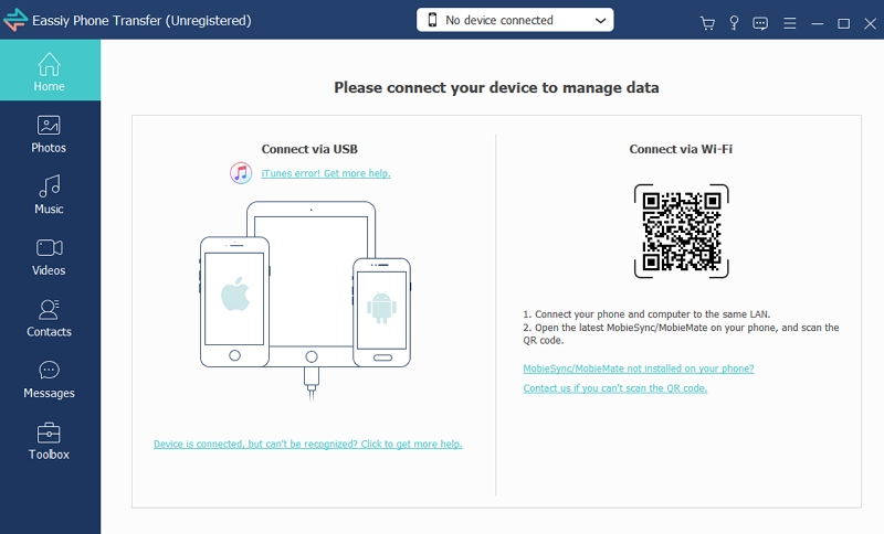 change large attachments with eassiy phone transfer step 1 | review large attachments