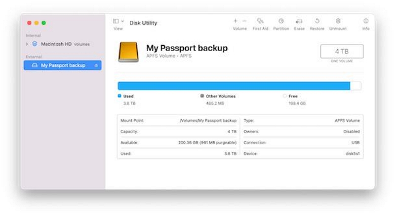 Festplatten-Dienstprogramm | USB sicher vom Mac auswerfen