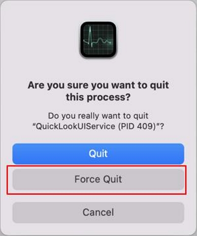 Click Force Quit | Safely Eject USB from Mac