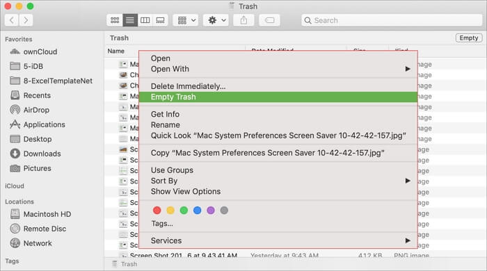 Empty Trash option in Trash | Secure Empty Trash on Mac