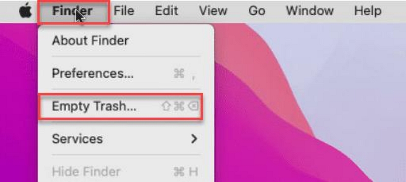 Очистить корзину с помощью Finder | удалить мусор на Mac