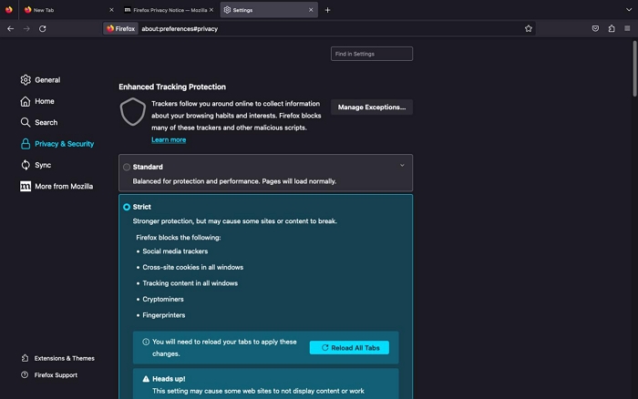 enable disable cookies firefox step 3 | Enable/Disable Firefox Cookies Mac