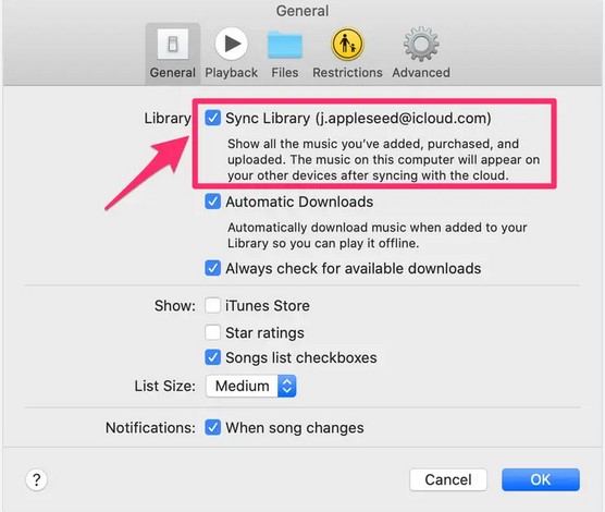 Deshabilitar la biblioteca de música de iCloud | administrar el almacenamiento de iCloud en Mac