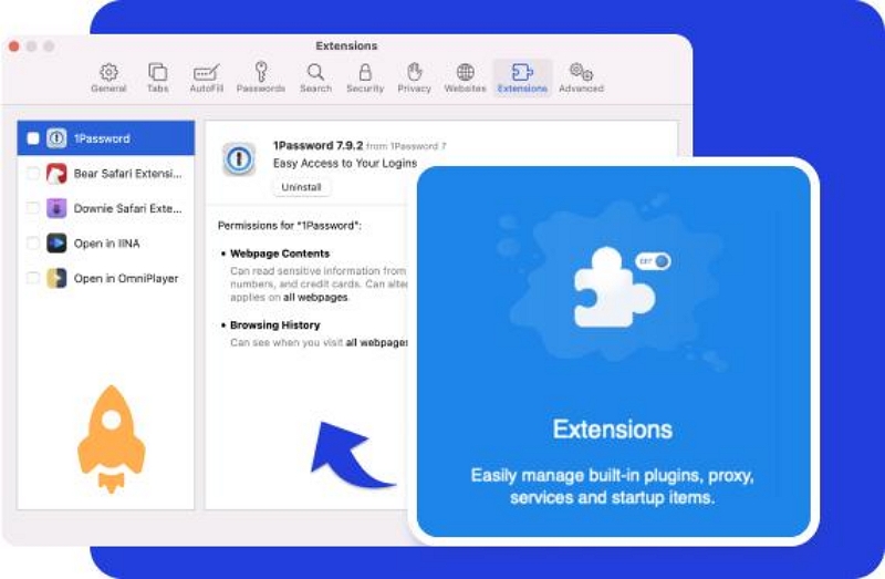 gérer les extensions logicielles | activer les extensions système sur mac