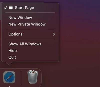 Finder menu | Quit Safari On Mac