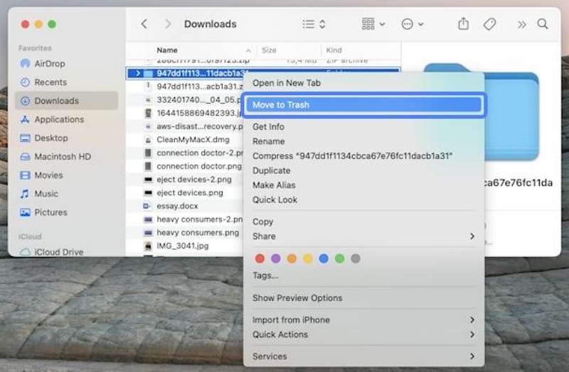 drag them into the Trash | delete downloads on mac