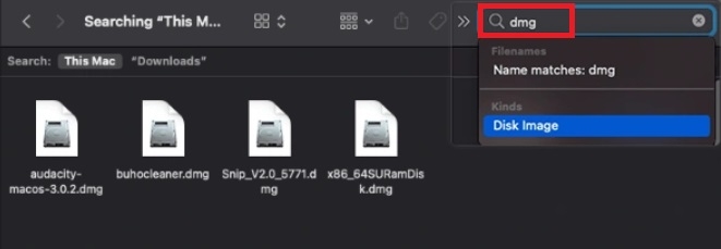 Buscador de archivos DMG | Eliminar archivos DMG en Mac manualmente