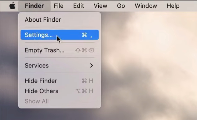cambiar a la pestaña General | Agregue Macintosh HD desde el escritorio de Mac