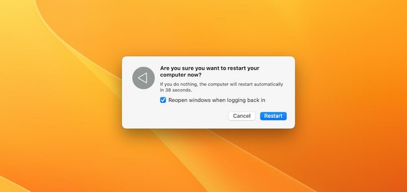 Reiniciar | Saia do Safari no Mac