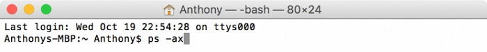 run ps -ax command | Mac Force Quit Not Working