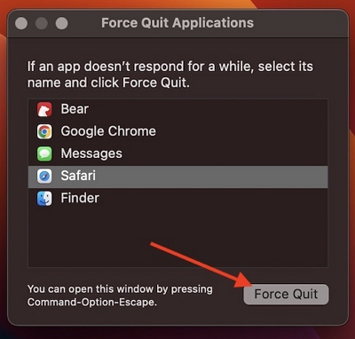 Select Safari | safari crash on your mac