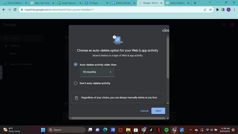 建立自動刪除功能2 | 清除 Google Chrome 歷史記錄緩存 Cookie