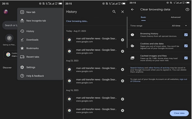 Clear Data | can my employer see my internet history