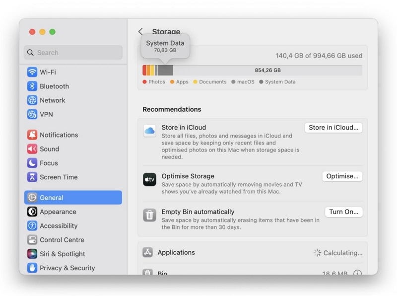distribution of all the storage space | how to delete other storage Mac