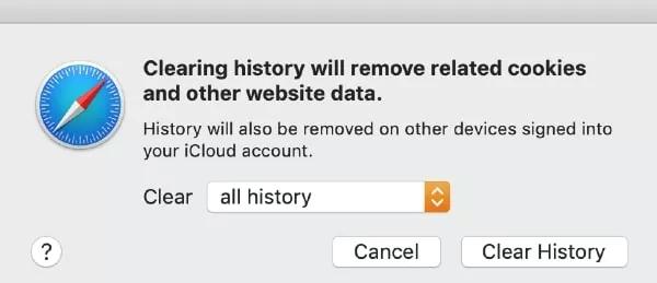 Scroll down to the bottom 3 | Clearing Safari history on Mac