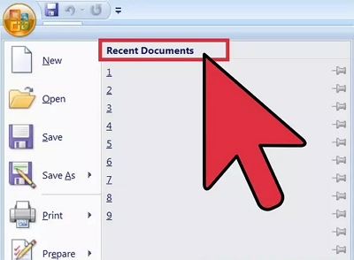 Documentos recientes | eliminar un documento de word