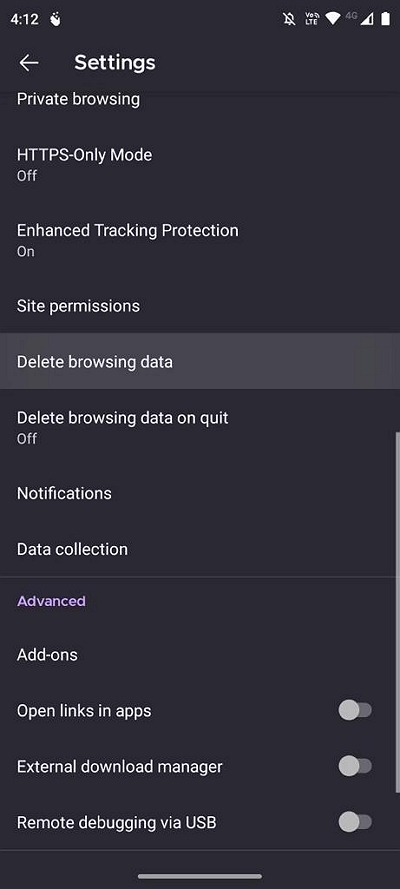 Delete browsing data | Clear Cookies and Cache On Browsers