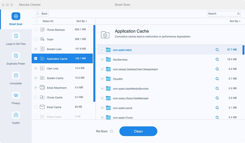 Limpador Macube 1 | Correção de incapacidade de selecionar e-mail no iCloud