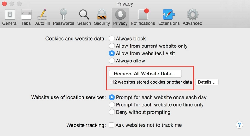 Zurücksetzen von Safari 10,9 auf dem Mac Schritt 2 | Safari auf dem Mac deinstallieren