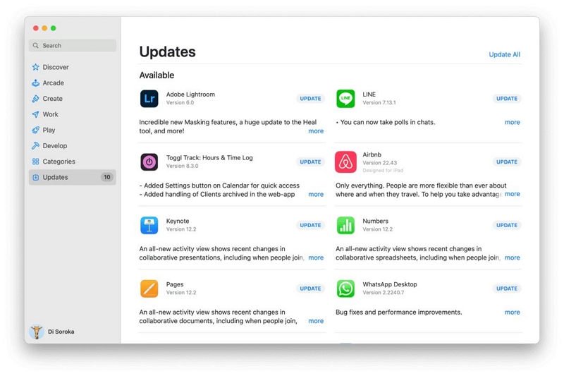 Updates tab | Mac Maintenance
