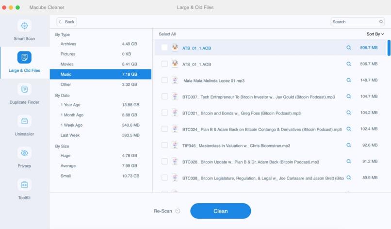 scanning results | Delete iOS Files on Mac