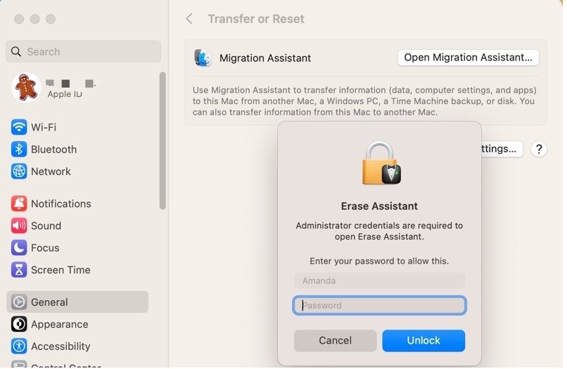Input your administrator password | reset macbook pro