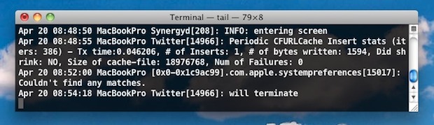 Usando comandos de terminal etapa 2 | registro do sistema mac
